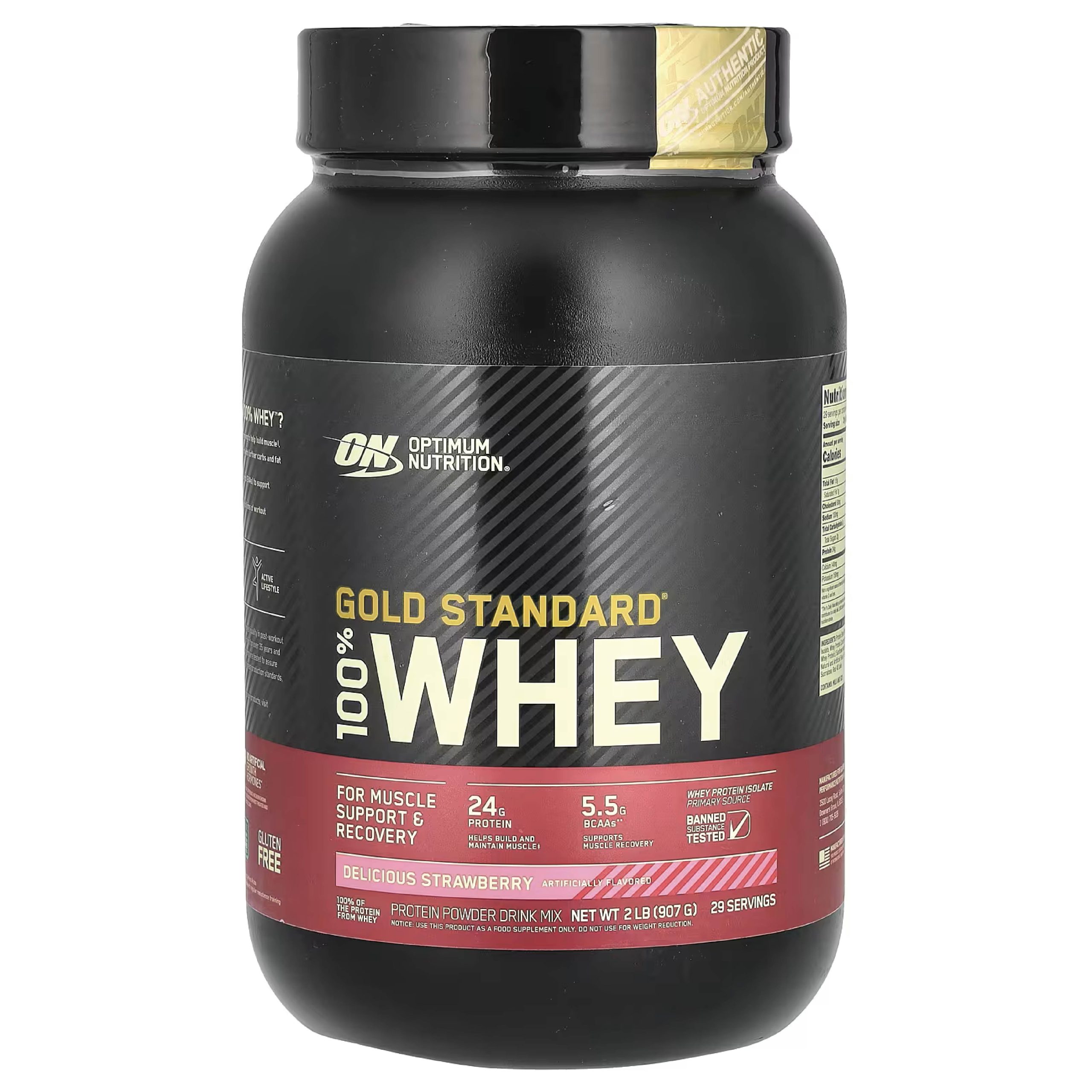 WHEY GOLD STANDARD 2 LIBRAS DELICIOUS STRAWBERRY OPTIMUM NUTRITION